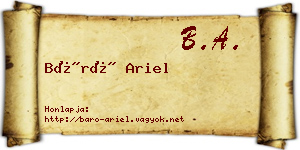 Báró Ariel névjegykártya
