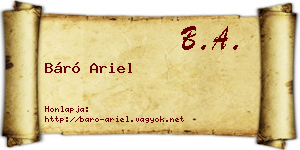 Báró Ariel névjegykártya